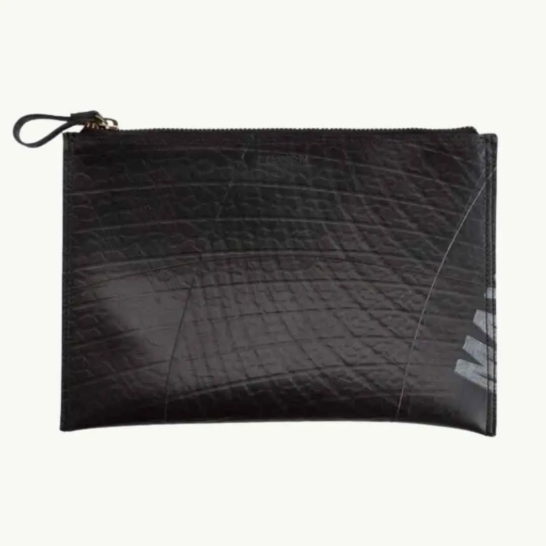 Essential Clutch & Pouch – Upcycled Vegan Leather Bag with Edge