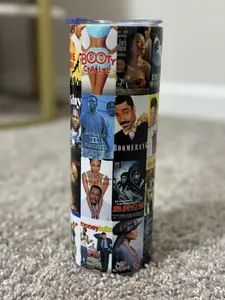 90s Black Cinema Movie Collage Tumbler – 20oz Stainless Steel