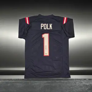 Ja'Lynn Polk New England Patriots Autographed Custom Football Jersey Hologram (XL)