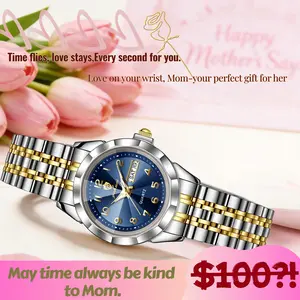 【Best Mother’s Day Gift 2026】GOHUOS Spring Style Upgrade: Timeless Women’s Watches Fashion Luxury Ladies Watch Waterproof Luminous Date Week Watches For Woman High Quality Quartz Stainless Steel Women's Watch