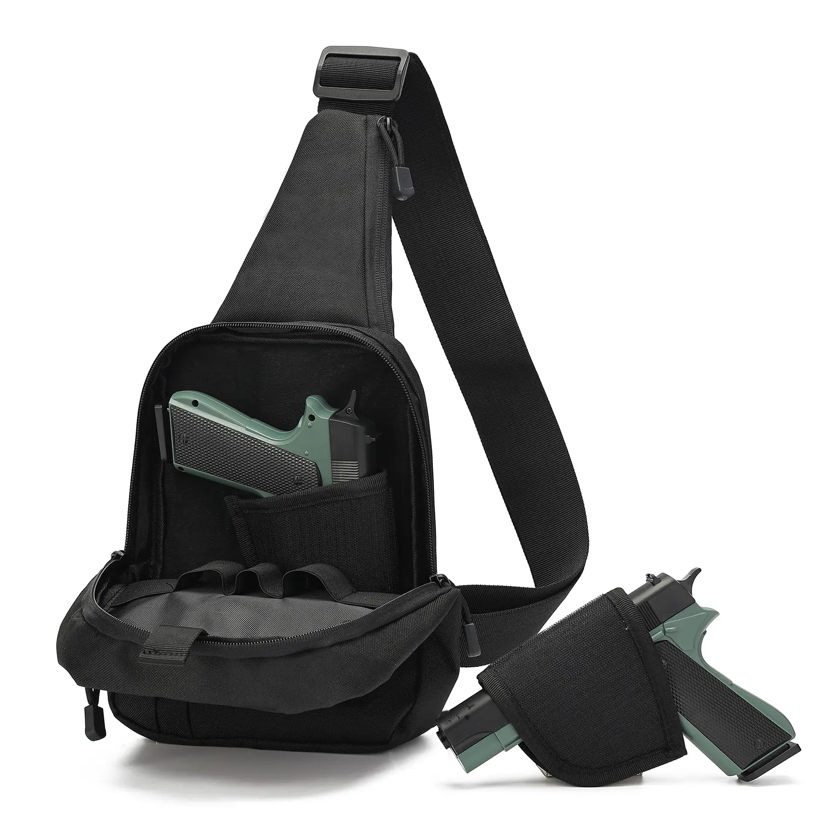 Shoulder Holster Bag for Concealed Carry of Handguns Nylon Fabric Tactical Crossbody Bag with Sling CCW Sling Bag for Everyday Use and Travel Wear-resistant Tear-resistant Waterproof
