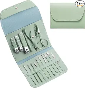 Manicure Set Nail Clipper Kit 16 Pieces Stainless Steel Manicure Kit Professional Pedicure Set for Women Nail Care Tools with Luxurious Travel Case
