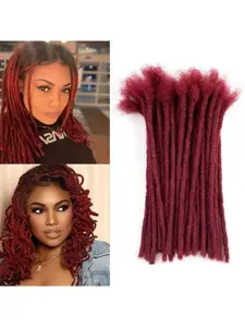 #BUG 99J 10-60 Strands 100% Real Human Hair Dreadlock Extensions Interlocked Locs Crochet locs for Men and Women. Handmade for Full Head, Can Be Dyed and Bleached. Dreadlocks Bulk Permanent Locs 0.6 cm Thickness