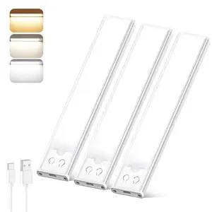 Under Cabinet Lights, Motion Sensor & Magnetic, No Wire Hassle! Dimmable, 1500mAh USB Rechargeable for Kitchen, Wardrobe, Stairs. 76LEDs. Multifunctional Lighting， shower lamp