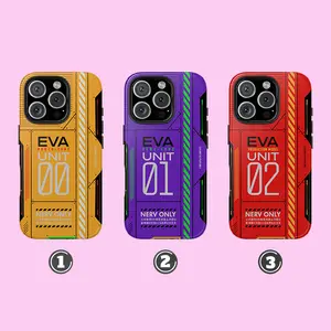 Evangelion Unit 00 01 02 phone case — futuristic anime design for EVA fans. for iPhone 16 Pro Max 15 Plus 14 Pro 13 12 11 XS Max etc Shockproof TPU.