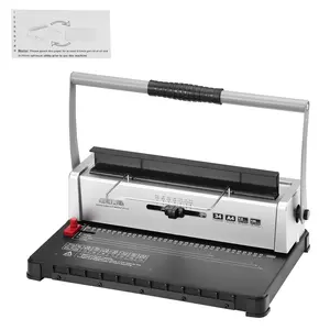 Coil Binding Machine For Spiral Binding, Manual Book Maker With 34-Hole Punch, 120 Sheet Capacity, Adjustable 3/16 To 9/16 Inch Coil Spines And Side Margin, For Letter Size, A4, A5, Office Binder
