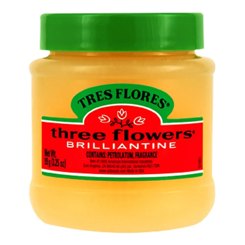 Three Flowers Brilliantine Solid Pomade – Classic Hair Pomade for Men, High Shine Hair Dressing for Smooth Sleek Styles, 3.25 oz
