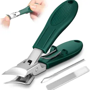 Eagle Beak Slanted Nail Clippers Set, Upgraded Stainless Steel Wide Jaw Anti-Splash Nippers, Long Handle, Suitable for Thick Toenails, Unisex, Nail Care Tool