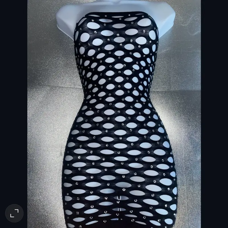 Rhinestone net teddy bodycon