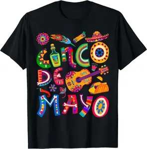 Cinco de Mayo Shirts for Women Men Mexican Fiesta Unisex T-Shirt Cotton Menswear Man Classic
