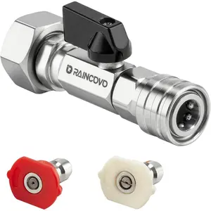 Shut Off Valve to Pressure Washer Adapter, 3/4" GHT to 1/4" Quick Connect, Convert Hose into Washer Nozzle Tips, Car Nozzle & Hose