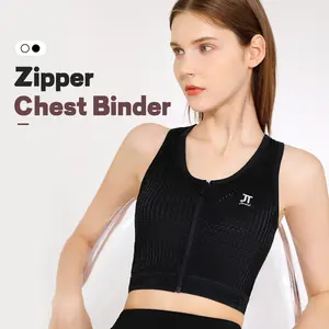 Breathable Zipper Chest Binder Tomboy Binder Bra Super Flat Big Chests Become Small Sports Nylon
