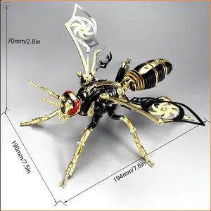 #tiktokshopmemorialday 3D Metal Model Bumblebee Assembly Kit | Sci-Fi Mecha Puzzle #3DMetalModel #AssemblyKit #FantasyCreature #MechaModel #MetalPuzzle #Steampunk #DIYCollectible #DeskDecor #GiftsForMen #StressRelief Challenging Hornet Patience