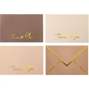 Heavy Duty Thanks Cards with Envelopes - 36 PK - Gold Thanks Notes 4x6 Inches Baby Shower Thank You Cards Wedding Thank You Cards Small Business Graduation Funeral Bridal Shower