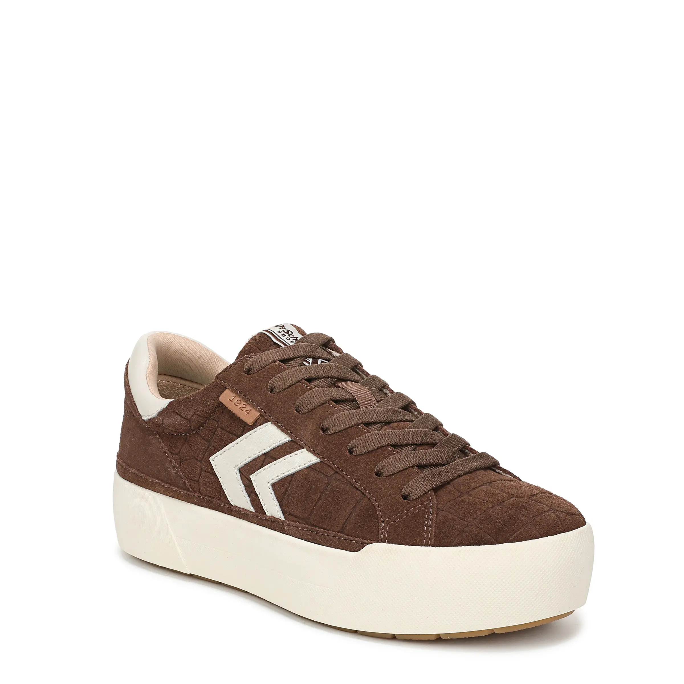 Dr. Scholl's Women's Young And Free Casual Trainer Look Women’s Shoes - Chevron Design, Leather, Lace-Up, Arch Support, Antimicrobial Feature, 1.67in Platform Sole, Cushioned, Flexible, Plastic, 1-Piece Box, 1 2/3 Inch Platform