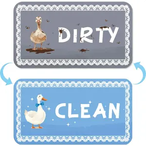 Dishwasher Magnet Clean Dirty Sign - Funny Goose Clean Dirty Magnet for Dishwasher Silly Reversible Dish Washer Goose Magnetic Double Sided Dish Washer Flip Indicator for Kitchen Decor