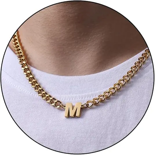 M letter necklace (gold)