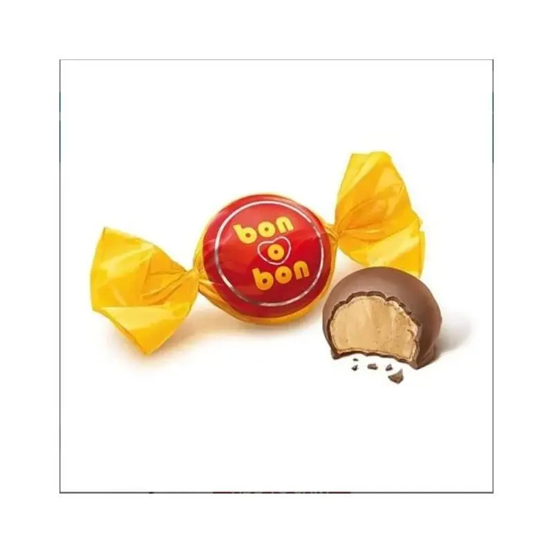 Bon o bon with Peanut Cream Filling and Wafer Snack Milk Chocolate Dessert Butter Cocoa Creamy Crunchy chocolate lover