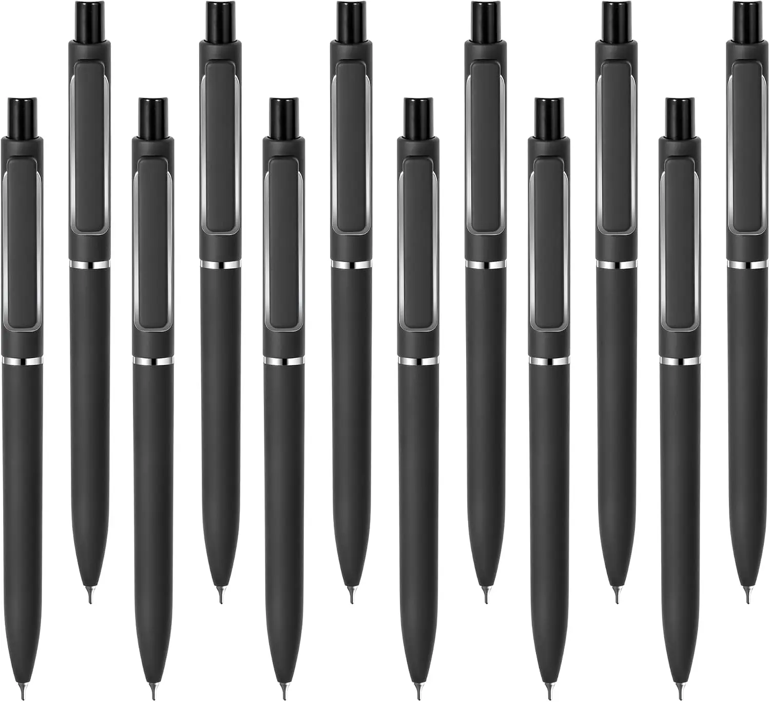 Deegtran Retractable Black Ink Pens, Aesthetic Cute Gel Click with No Smear & Bleed Fine Point Ink, Smooth Note Taking Journaling Pens for School Office Gift,12 Pack