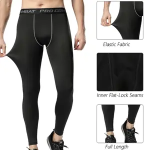 Menswear Compression Pants Athletic Tight Leggings Body Shaper Breathable Lightweight Bottoms Shapewear Workout Sports Fabric Stretchy Smooth Gym Outfits