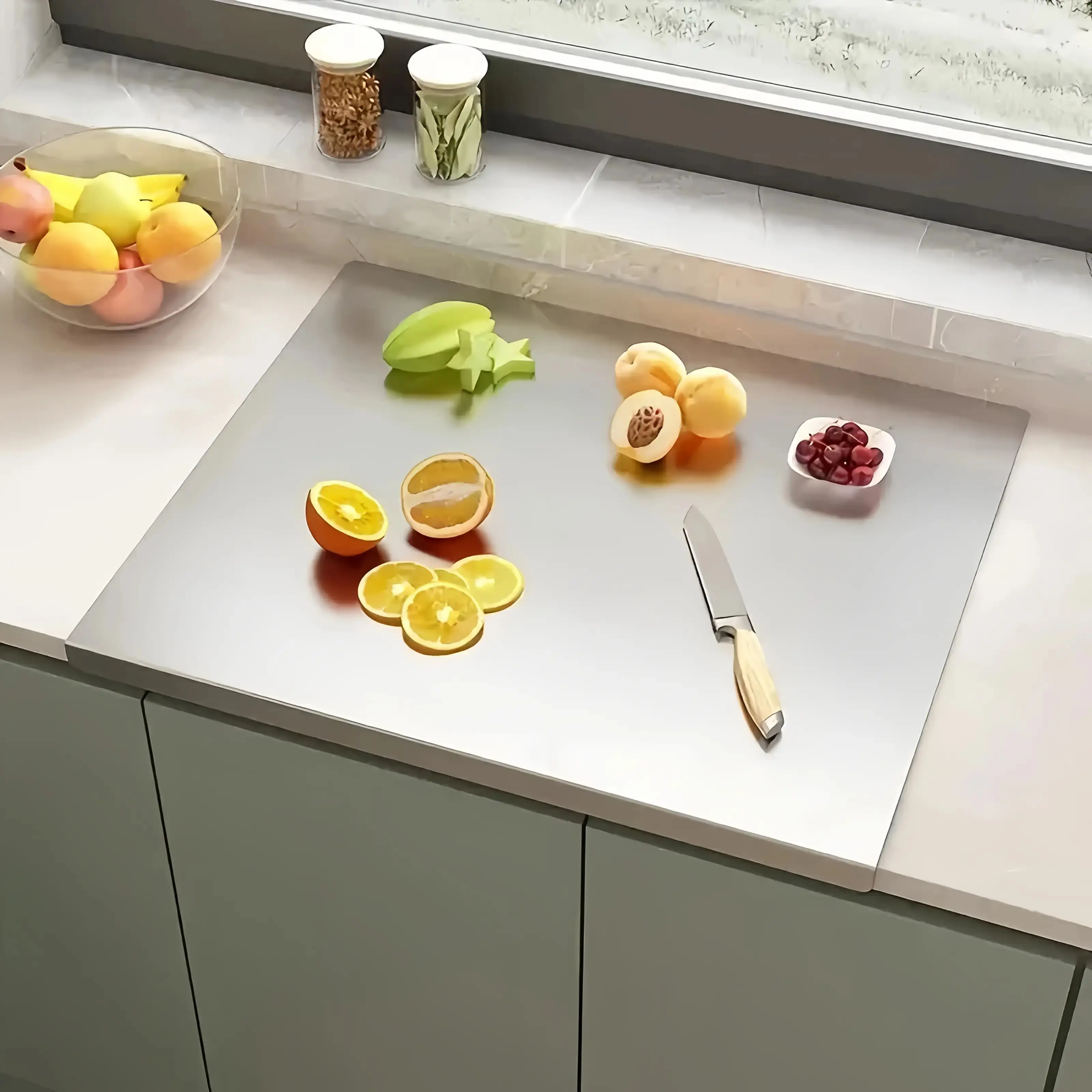 Stainless Steel Chopping Board, Non-slip Kitchen Chopping Board, Kitchen Cutting Board, Kitchen Accessories, Household Kitchen Gadgets Chopping