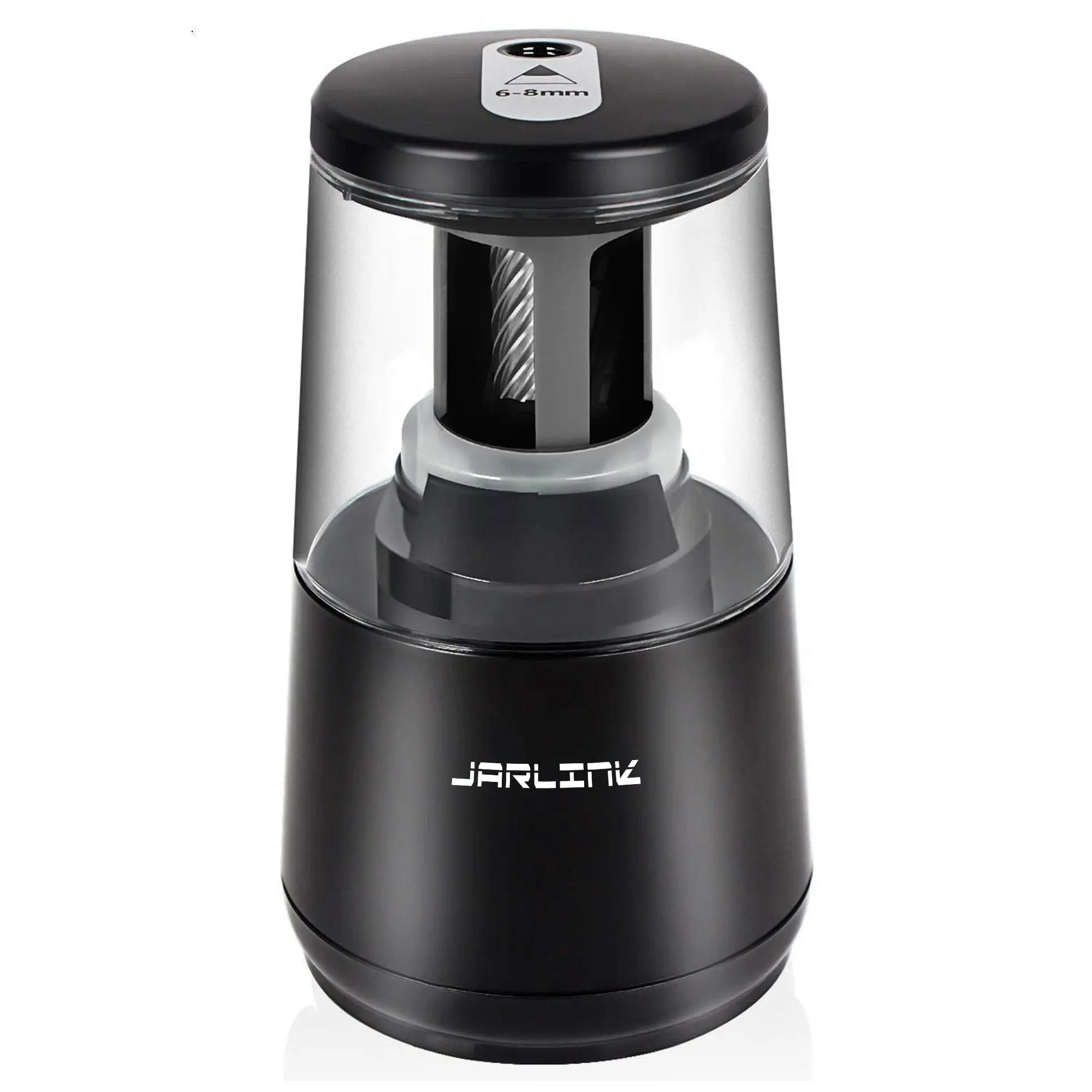 JARLINK Electric Pencil Sharpener, Heavy Duty Spiral Blade, Quick Sharpening, Auto Stop, for No. 2/Colored Pencils (6-8mm), USB/Battery Powered, for School Classroom/Office/Home