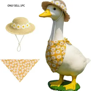 23-Inch Farm Goose Decor Set with Hat, Outdoor Indoor Garden Decoration, Easy Setup, Spring Summer Easter Party Decor, Durable Material, Porch Goose Statue