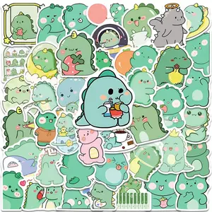 50pcs Cartoon Dinosaur Pattern Graffiti Sticker, Waterproof Self Adhesive Decor Paper, Decor Sticker for Gift Greeting Card Water Bottle Laptop Phone, Fun