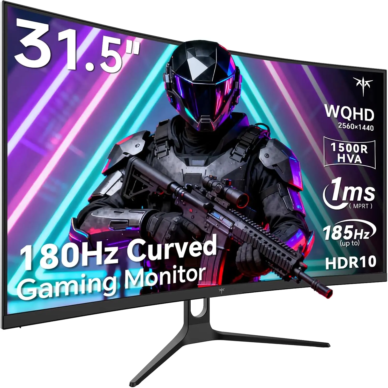 KTC 32" 2K QHD 180Hz 1500R Curved Gaming Monitor, 2560*1440 144Hz Computer Monitor, Up to 185Hz PC Monitor 1ms with Adaptive Sync, DisplayPort/HDMI/USB, VESA Wall Mount, Tilt Adjustable, H32S5