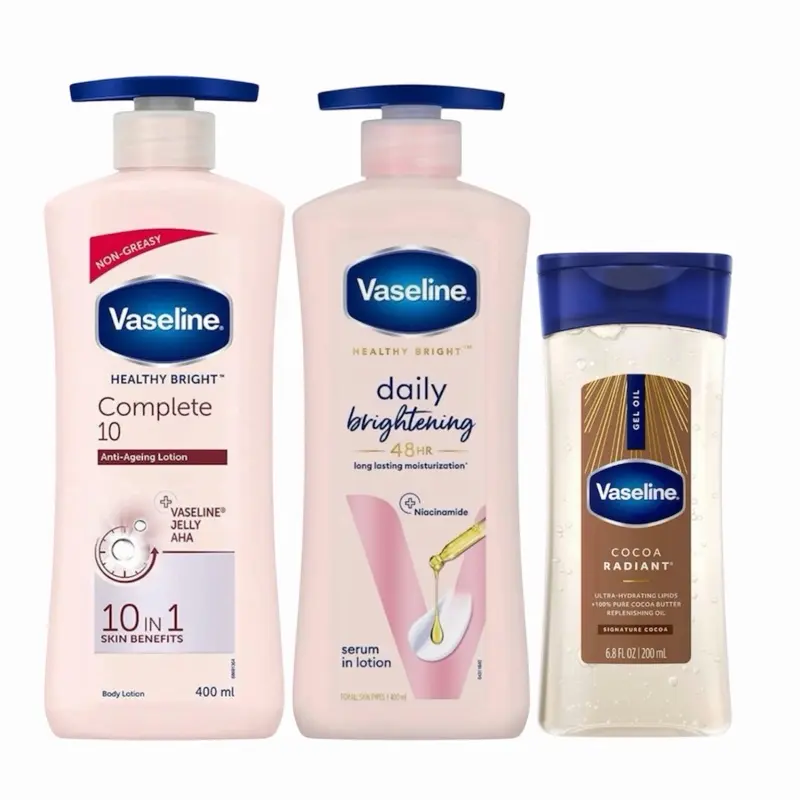 Vaseline Daily Brightening Body Lotion with Serum, & Anti-Age Lotion 400 ml Long-Lasting Hydrating Moisturizer for Normal & Dry Skin, Soothing Moisture Boost (Beauty & Personal Care, Bath & Body Care)