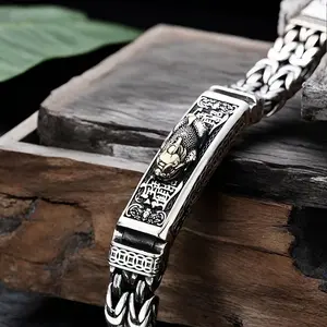 Full silver S925 bracelet, pure silver bracelet, men's bracelet, school start gift for boyfriend