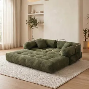 Oversized Boneless 80" Couch, 4-in-in Convertible Floor Sleeper Sofa Bed, Modular Floor Sofa, Convertible Multi-Functional Floor Sofa forLiving Room & Apartment Furniture No Assembly