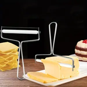 Stainless Steel Cheese Scraper and Cheese Slicer Kitchen Multi-functional Roller Cutter, Butter Wire Scraper, Baked Cheese Slicer Kitchen Gadgets