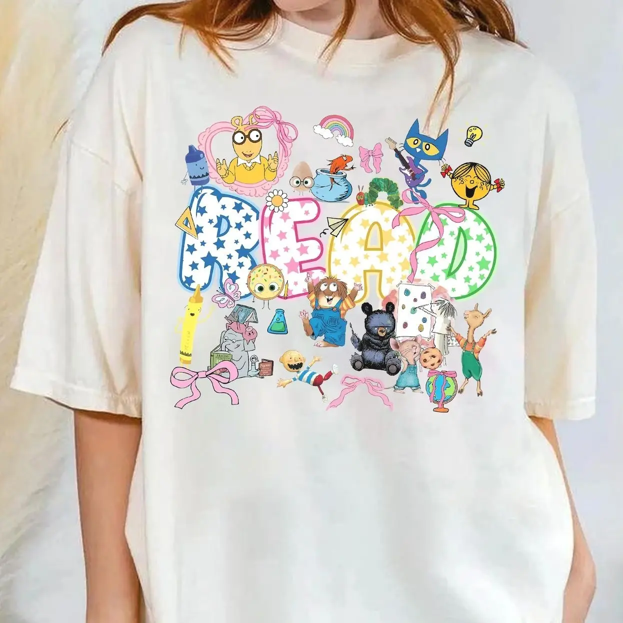 Read Children's Books Teacher Coquette Bow Shirt, Book Lover Shirt, Teacher Shirt, Reading Books Teacher Sweatshirt, Kindergarten Tee 3