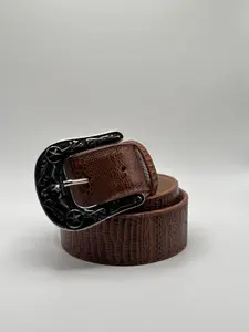 Belt- Cognac Lizard Leather Design (Print)