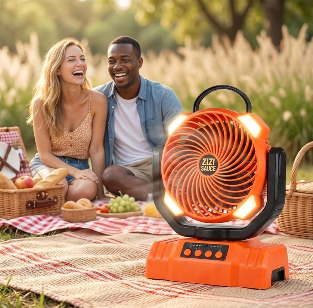 Portable Rechargeable Fan - 8.7-Inch Camping Fan for Outdoort, 10000mAh(58Hrs) Battery Operated Fan for Camping, Auto Oscillation Timing Fans with Remote/Light, ,Outdoor Rechargeable Fan,Operated Camping Battery Powered Fan with Hook&Bright LED Light