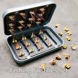25/40Pcs-Kit for Wet Dry Fly fishing Trout Nymph Bait Combination Lure, Fishing Lures, Fishing Supplies, Streamers/Fly/Nymph etc Fishing for Trout/Perch/Carp/Walleye-Material Artificial Feather&Rayon