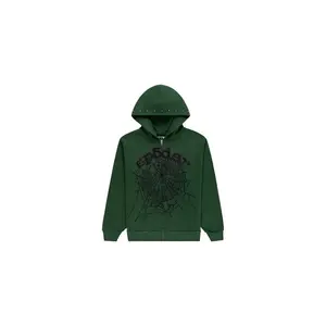 Sp5der OG Web Studded Zip Hoodie Green (men) by StockX