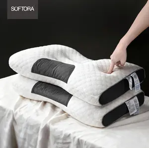 SOFTORA-Ergonomic Massage Neck Pillow - designed for neck and shoulder tension relief and deeper sleep, through its Fast Spring Back, Thickened Core, and Breathable Knitted Fabric. Orthopedic Memory Foam Supportive Memory Foam