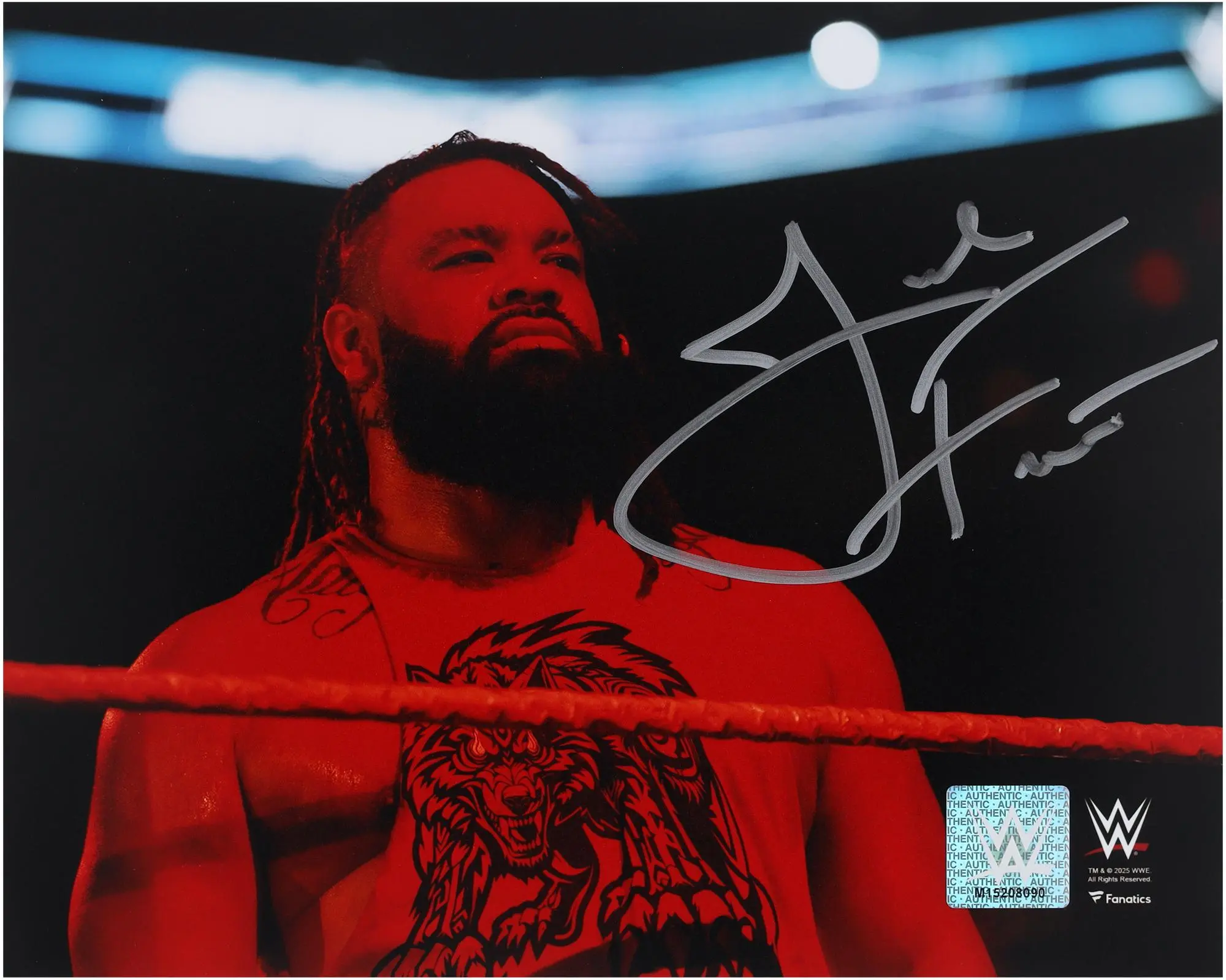 Jacob Fatu WWE Autographed 8" x 10" Standing In Ring Photograph - Fanatics Authentic Certified