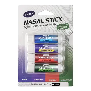 Vamy Nasal Stick - Multi-Flavor Nasal Sticks Pack with Lemon, Orange, and Peppermint for Stimulating Aroma and Daily Use Healthcare White Green Liquid Oil Aid Treatment chewable chewable breather Athletes Energy Tropical Senses Alert Wintermint