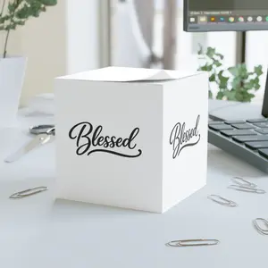 Blessed Script Note Cube | Sticky Note Block, Desk Notepad