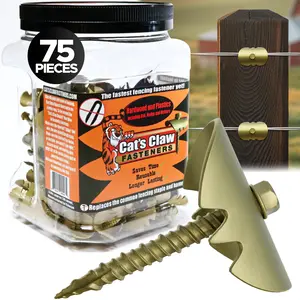Cat's Claw Fasteners 75 Pieces 1.5" for Hardwoods | Replaces Fence Staples Installs Quickly with Power Drill - No Hammer Needed | Durable & Stronger Than Standard Fencing Staples Easy Install