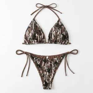 Print Camo Duck Hunting Style Two- Piece Bikini Set For Women, Cowgirl Bikini Set, Women swim wear, Beach wear bathing suit