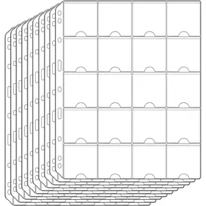200 Pockets  Binder Sheets 2x2 inch Holders 10 count Loose for  Flips,  Collection Supplies Pages with Standard 9 Hole  Binder Sleeves for Medallion