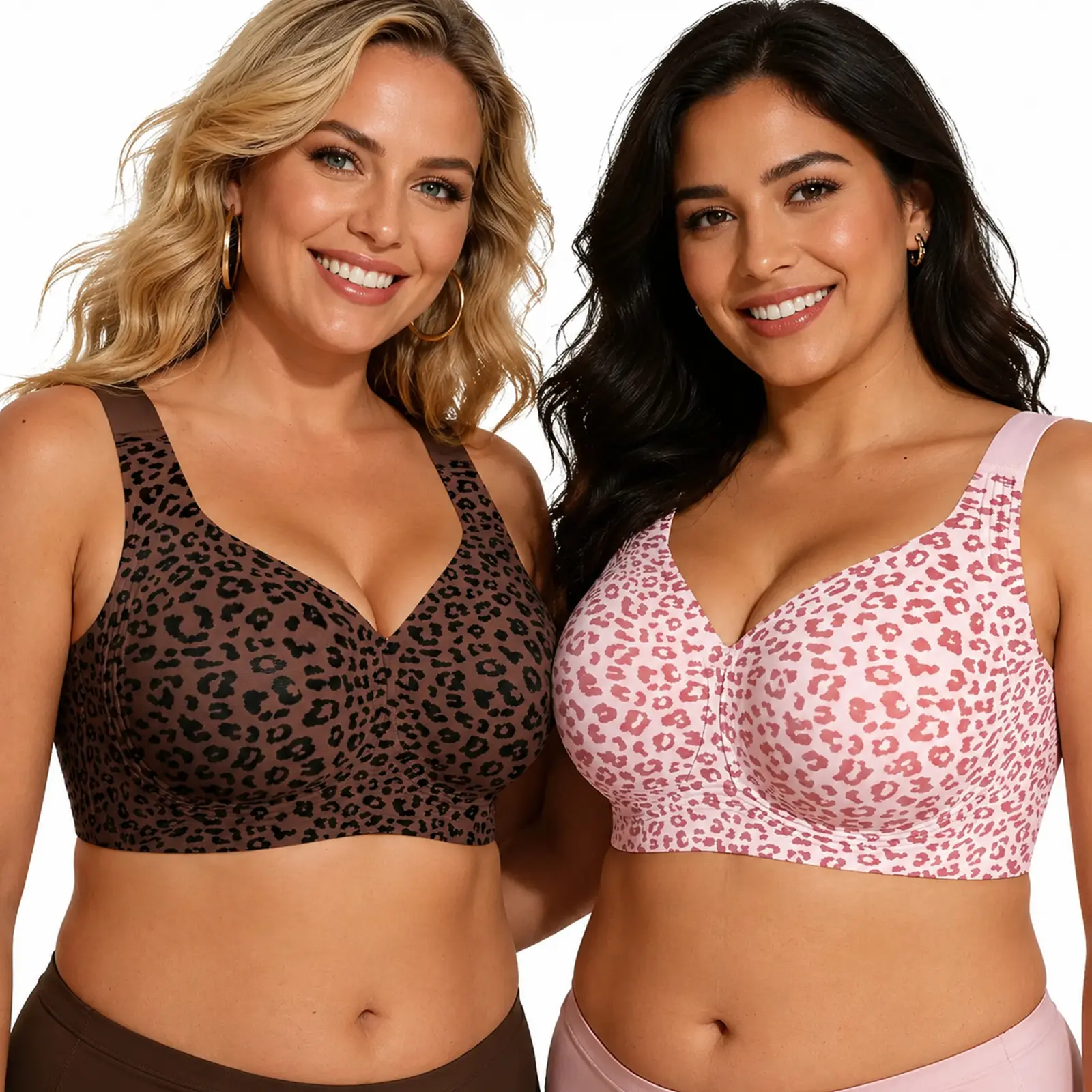 2 Piece Women Jelly Bras Wirefree Full Coverage No Underwire Everyday Bras Comfortable Wireless Padded Tshirt Bra