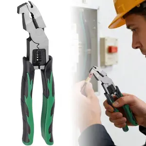Industrial-Grade Multi-Function Cutting Pliers, Heavy-Duty Multi-Functional Pliers Nail Puller/Wire Cutter/Stripper/Crimper Compound Action Leverage Design Industrial Chromium-Vanadium Steel Plier