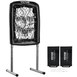 VEVOR 9 Hole Baseball Net, 21"x29" Softball Baseball Training Equipment for Hitting Pitching Practice, Heavy Duty Height Adjustable Trainer Aid with Strike Zone & 4 Ground Stakes, for Youth Adults