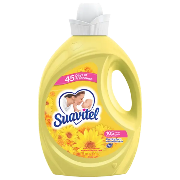 Suavitel Suavizante and Acondicionador de Telas Liquid Morning Sun Fresh Aroma 105 oz 105 Loads for 45 Days of Freshness