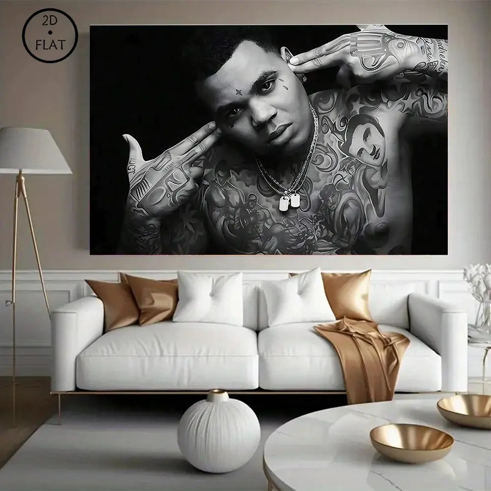 Modern Minimalist Kevin Gates Rapper Album Cover Vibrant-Colored Canvas Print Wall Decor, Home & Kitchen Poster for Bedroom, Office Decoration